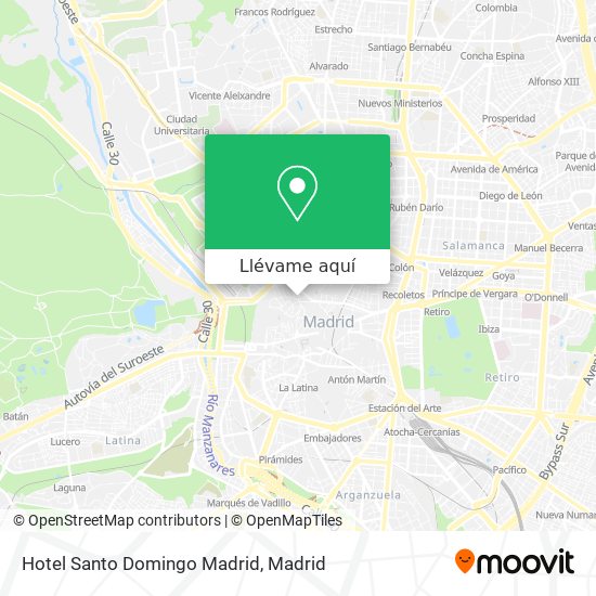Mapa Hotel Santo Domingo Madrid