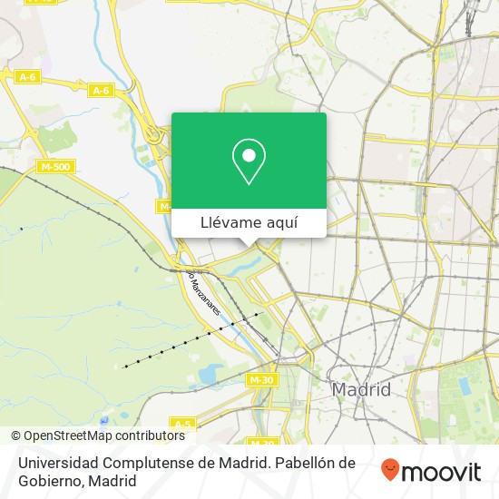 Mapa Universidad Complutense de Madrid. Pabellón de Gobierno