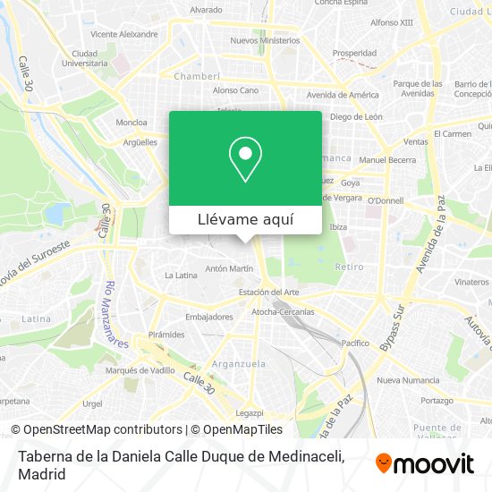 Mapa Taberna de la Daniela Calle Duque de Medinaceli