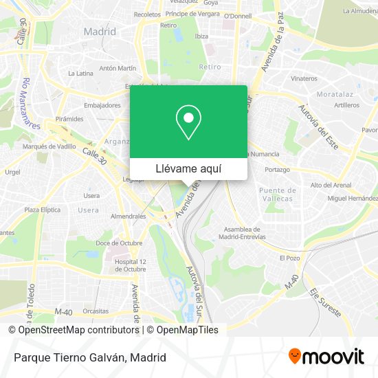 Mapa Parque Tierno Galván