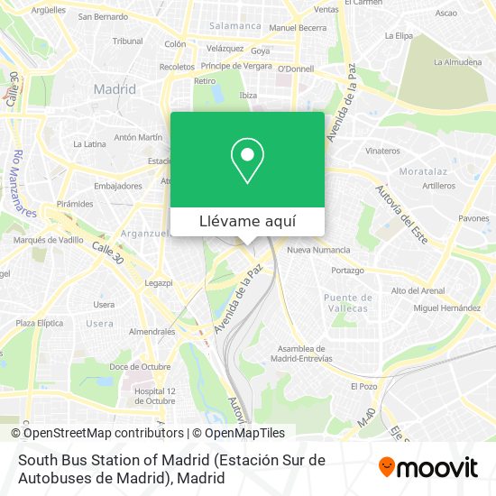 Mapa South Bus Station of Madrid (Estación Sur de Autobuses de Madrid)