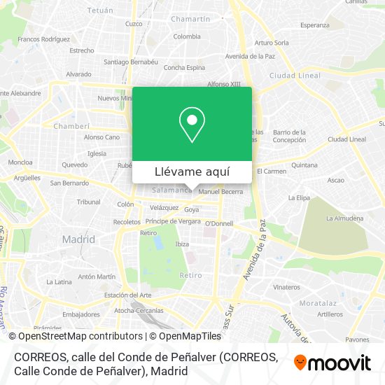 Mapa CORREOS, calle del Conde de Peñalver (CORREOS, Calle Conde de Peñalver)