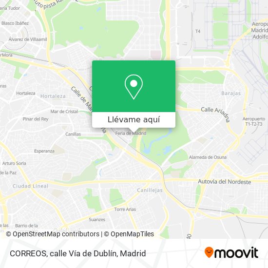 Mapa CORREOS, calle Vía de Dublín