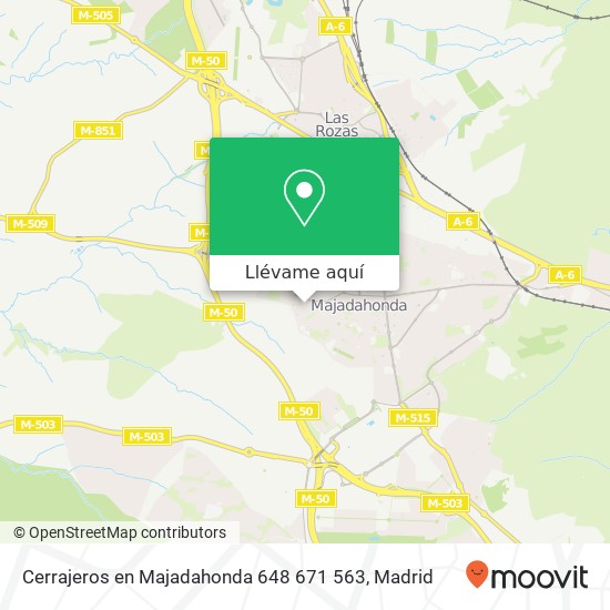 Mapa Cerrajeros en Majadahonda 648 671 563