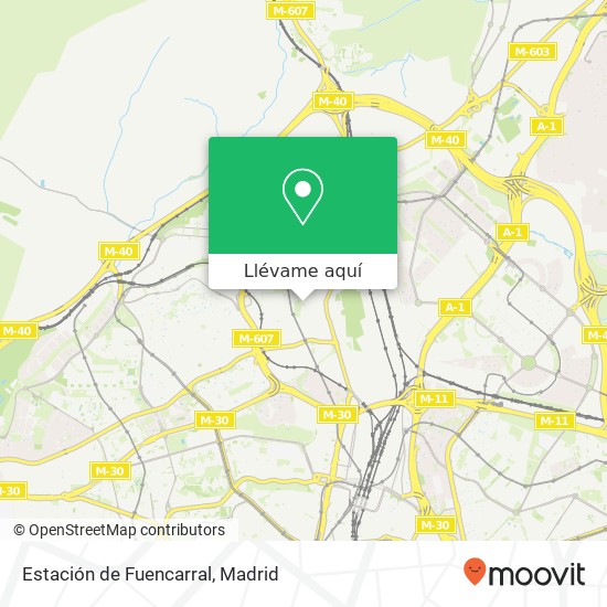 Mapa Estación de Fuencarral