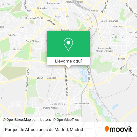 Mapa Parque de Atracciones de Madrid