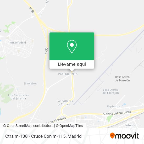 Mapa Ctra m-108 - Cruce Con m-115