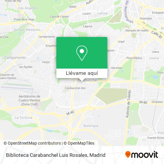 Mapa Biblioteca Carabanchel Luis Rosales