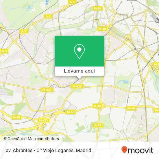 Mapa av. Abrantes - Cº Viejo Leganes