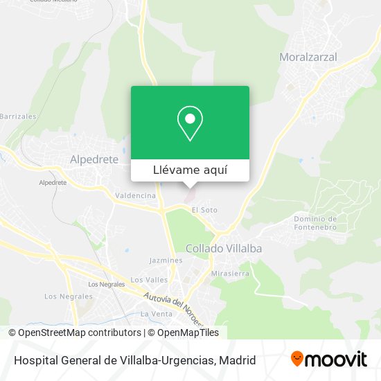 Mapa Hospital General de Villalba-Urgencias