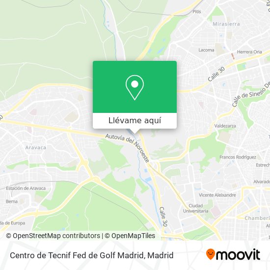 Mapa Centro de Tecnif Fed de Golf Madrid