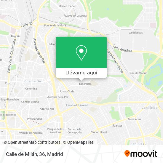 Mapa Calle de Milán, 36