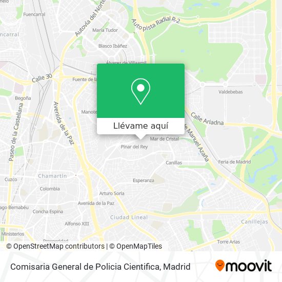Mapa Comisaria General de Policia Cientifica