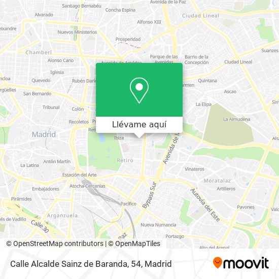 Mapa Calle Alcalde Sainz de Baranda, 54