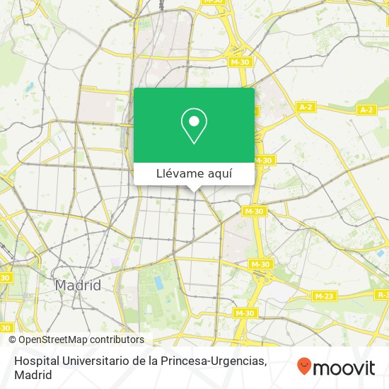 Mapa Hospital Universitario de la Princesa-Urgencias