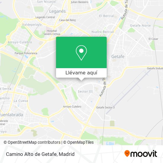 Mapa Camino Alto de Getafe