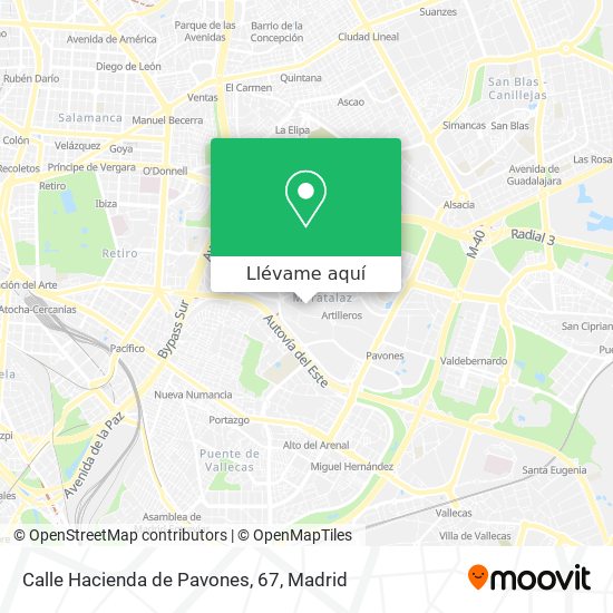Mapa Calle Hacienda de Pavones, 67