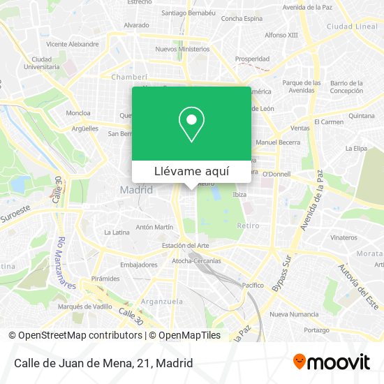 Mapa Calle de Juan de Mena, 21