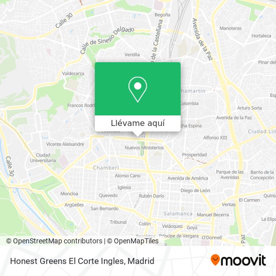 Mapa Honest Greens El Corte Ingles