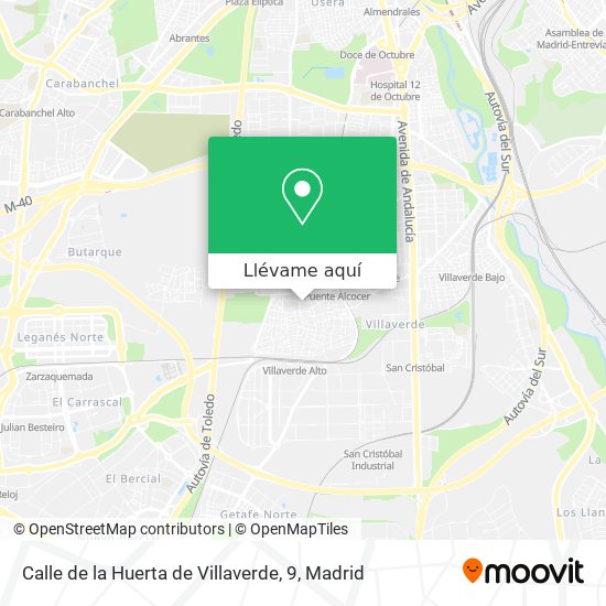 Mapa Calle de la Huerta de Villaverde, 9
