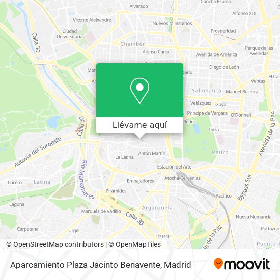 Mapa Aparcamiento Plaza Jacinto Benavente