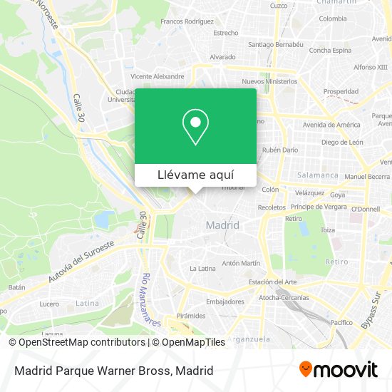 Mapa Madrid Parque Warner Bross