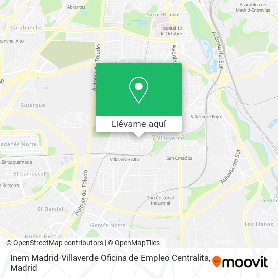Mapa Inem Madrid-Villaverde Oficina de Empleo Centralita