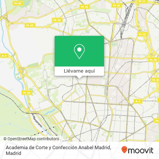 Mapa Academia de Corte y Confección Anabel Madrid