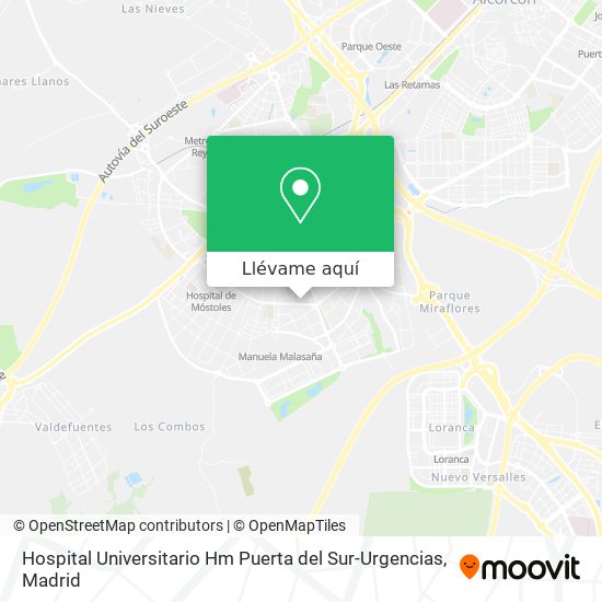 Mapa Hospital Universitario Hm Puerta del Sur-Urgencias