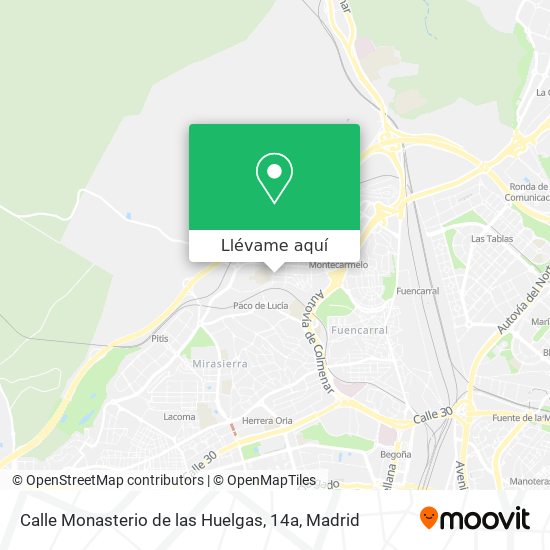 Mapa Calle Monasterio de las Huelgas, 14a