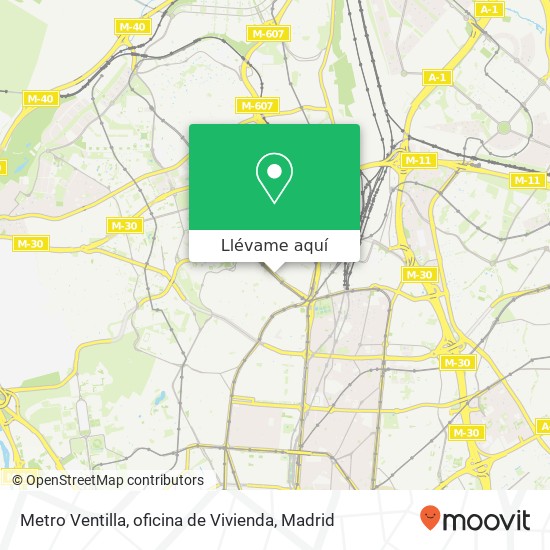 Mapa Metro Ventilla, oficina de Vivienda
