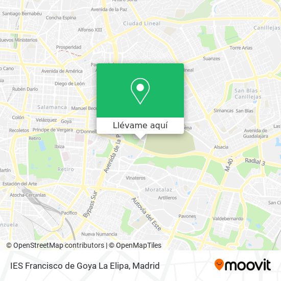 Mapa IES Francisco de Goya La Elipa