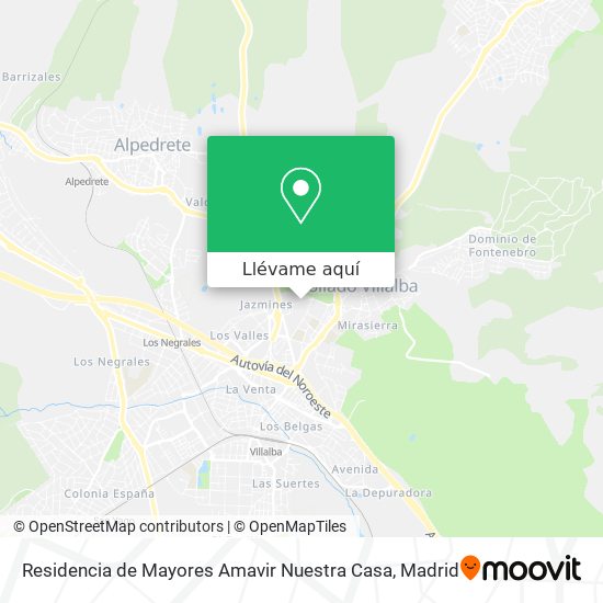 Mapa Residencia de Mayores Amavir Nuestra Casa
