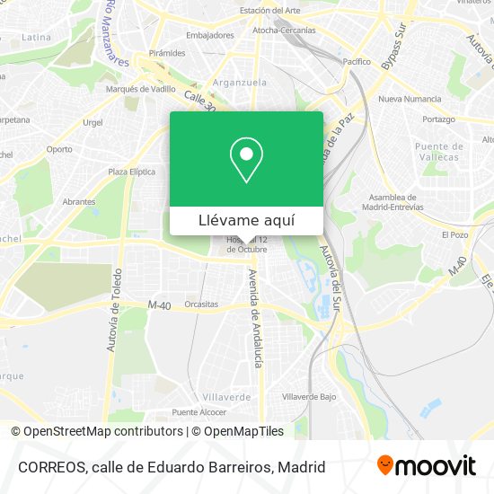 Mapa CORREOS, calle de Eduardo Barreiros