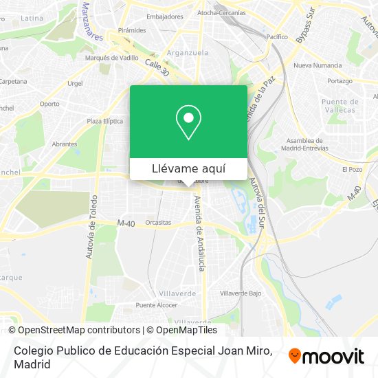 Mapa Colegio Publico de Educación Especial Joan Miro