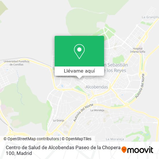 Mapa Centro de Salud de Alcobendas Paseo de la Chopera 100