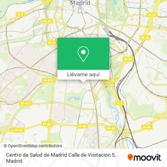 Mapa Centro de Salud de Madrid Calle de Visitación 5