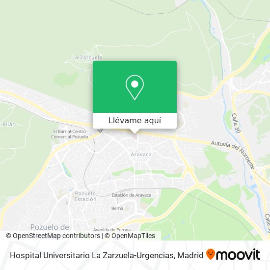Mapa Hospital Universitario La Zarzuela-Urgencias