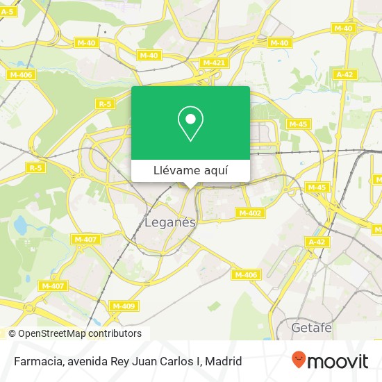 Mapa Farmacia, avenida Rey Juan Carlos I