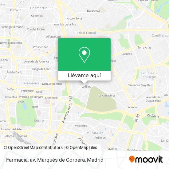 Mapa Farmacia, av. Marqués de Corbera