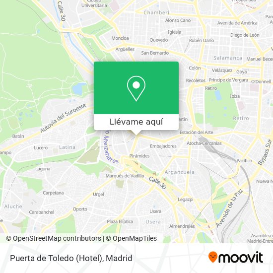 Naturaleza Defectuoso Personal Cómo llegar a Puerta de Toledo (Hotel) en Madrid en Autobús, Metro o Tren?