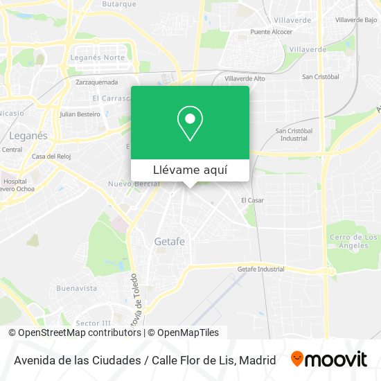 Mapa Avenida de las Ciudades / Calle Flor de Lis
