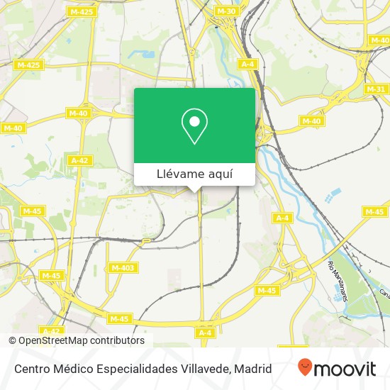 Mapa Centro Médico Especialidades Villavede