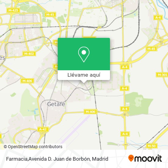 Mapa Farmacia,Avenida D. Juan de Borbón