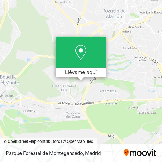 Mapa Parque Forestal de Montegancedo