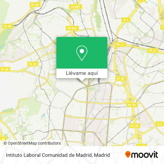 Mapa Intituto Laboral Comunidad de Madrid