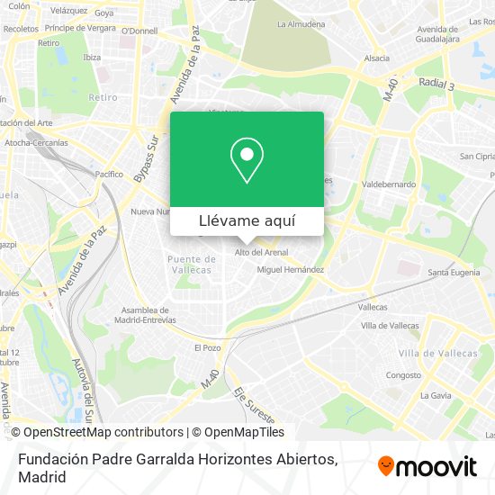 Mapa Fundación Padre Garralda Horizontes Abiertos