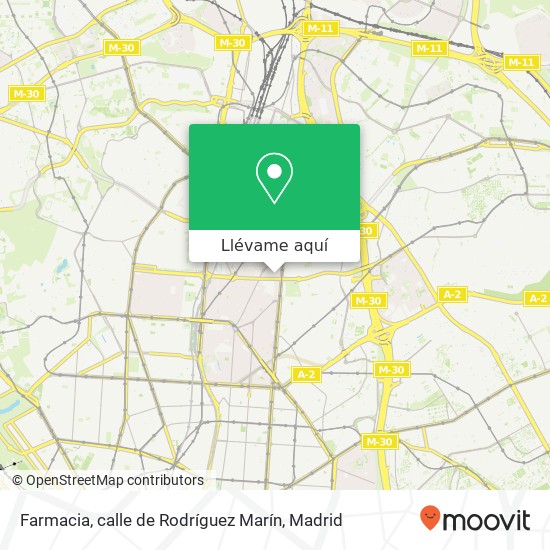 Mapa Farmacia, calle de Rodríguez Marín