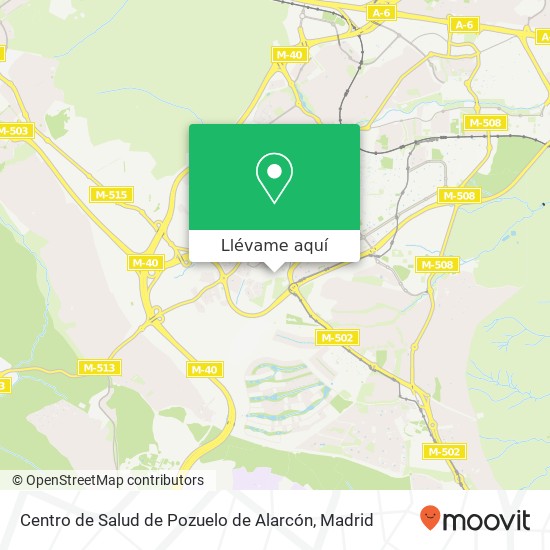 Mapa Centro de Salud de Pozuelo de Alarcón