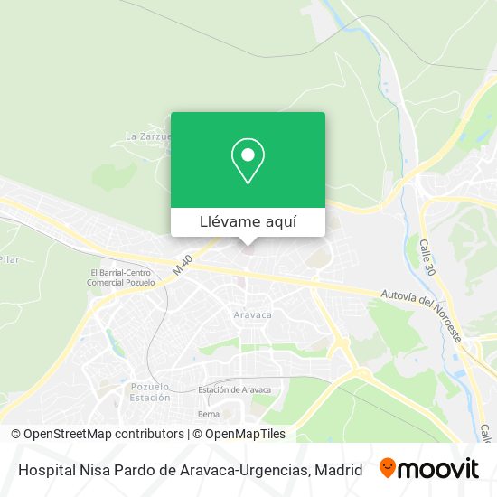 Mapa Hospital Nisa Pardo de Aravaca-Urgencias